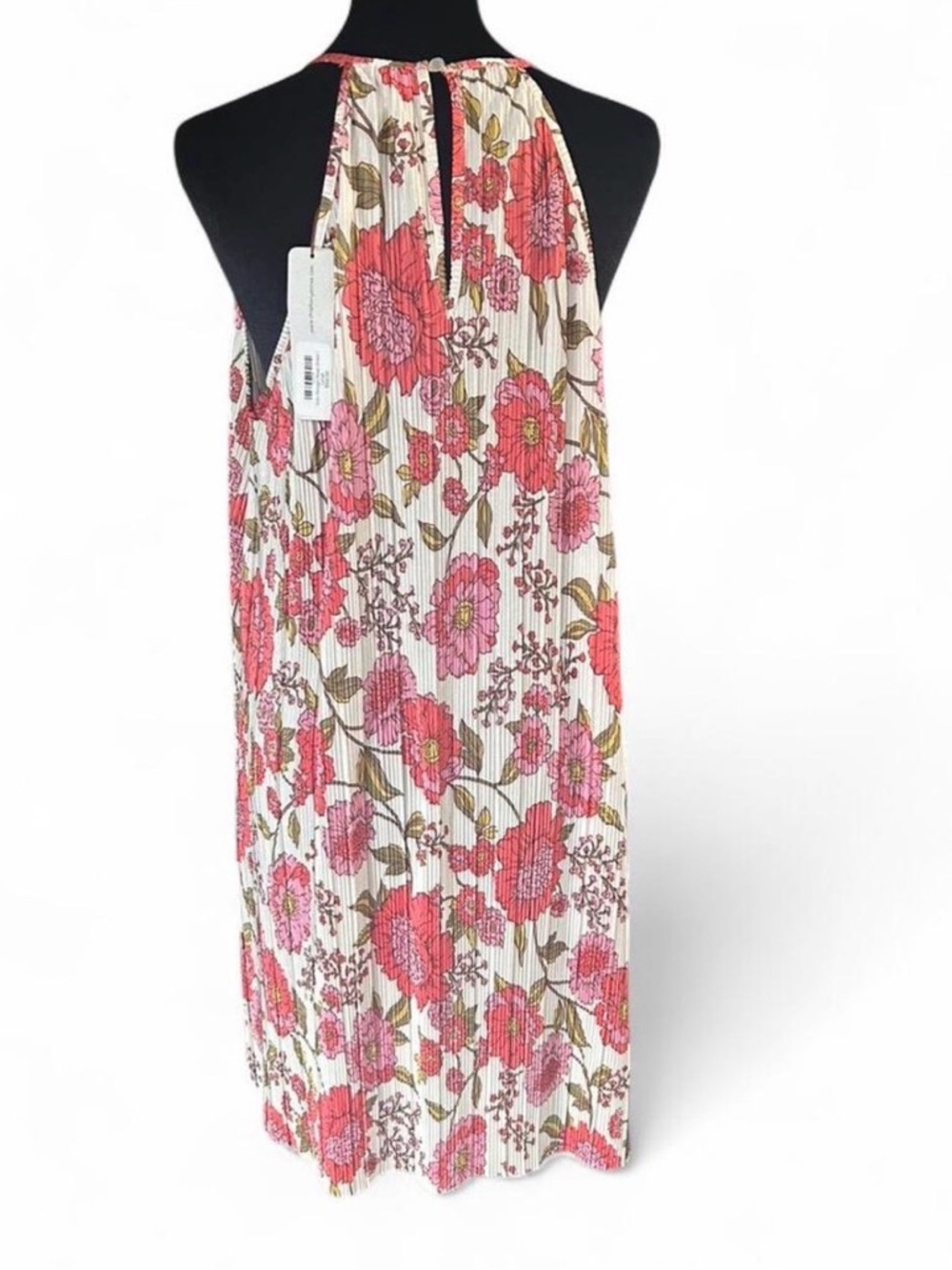 Steve Madden Ada Vintage Rose Floral Dress L Sleeveless Pleated Boho Midi - Picture 4 of 6